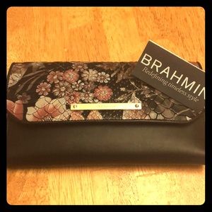 Brahmin black Bohemia checkbook wallet BNWT
